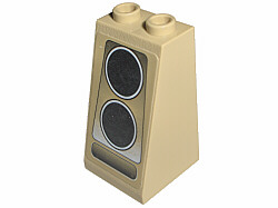 Slope 75 2 x 2 x 3 - Hollow Studs with 2 Black Circles on Faded Trapezoid (Ferrari Console Speakers) Pattern (Sticker) - Set 8671