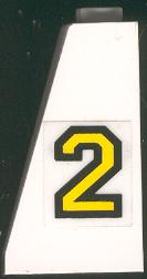 Slope 75 2 x 2 x 3 - Hollow Studs with Yellow Number 2 with Black Outline Pattern Model Left Side (Sticker) - Set 6483