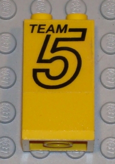 Slope 75 2 x 2 x 3 - Hollow Studs with Black 'TEAM 5' Pattern (Sticker) - Set 5581