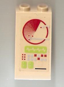 Slope 75 2 x 2 x 3 - Hollow Studs with Dark Red Radar Screen and Dark Red and Silver Buttons Pattern (Sticker) - Set 7476