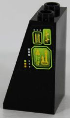 Slope 75 2 x 2 x 3 - Hollow Studs with Lime and Yellow Screens and Light Bluish Gray and Yellow Buttons Pattern Model Left Side (Sticker) - Set 8105