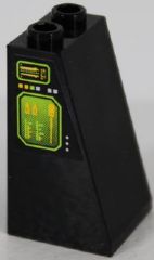 Slope 75 2 x 2 x 3 - Hollow Studs with Lime and Yellow Screens and Light Bluish Gray and Yellow Buttons Pattern Model Right Side (Sticker) - Set 8105