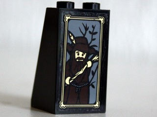 Slope 75 2 x 2 x 3 - Solid Studs with Portrait of Radagast the Brown Pattern (Sticker) - Set 10237