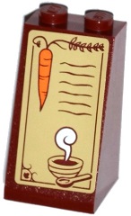 Slope 75 2 x 2 x 3 - Solid Studs with Carrot, Steaming Bowl and Spoon Pattern (Sticker) - Set 41075