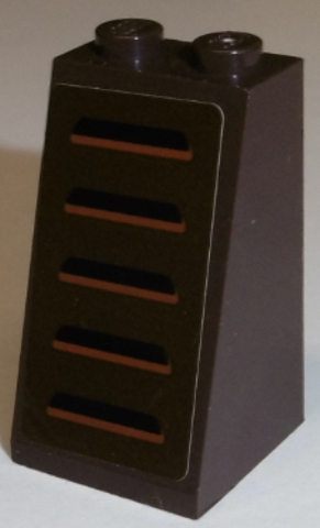 Slope 75 2 x 2 x 3 - Solid Studs with Black and Orange Vents Pattern (Sticker) - Set 75058