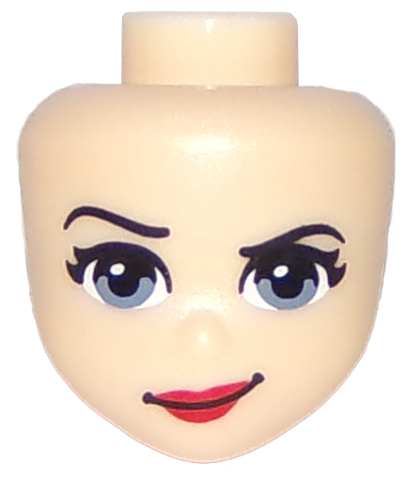 Mini Doll, Head Friends with Sand Blue Eyes, Red Lips and Smirk Pattern