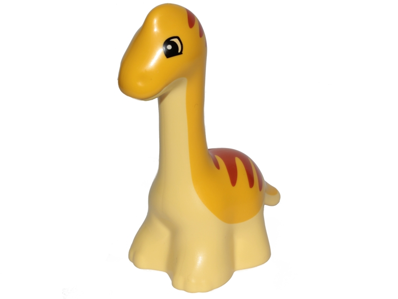 Duplo Dinosaur Diplodocus Baby with Dark Orange Stripes Pattern