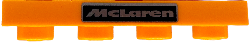 Plate 1 x 4 with Black and Silver McLaren Logo Upside Down Pattern