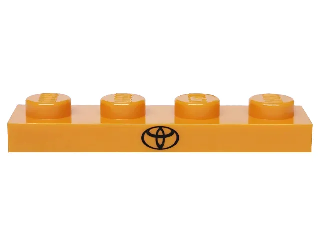 Plate 1 x 4 with Black Toyota Logo Pattern