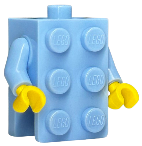Torso, 2 x 3 Brick Costume / Bright Light Blue Arms / Yellow Hands (BAM)