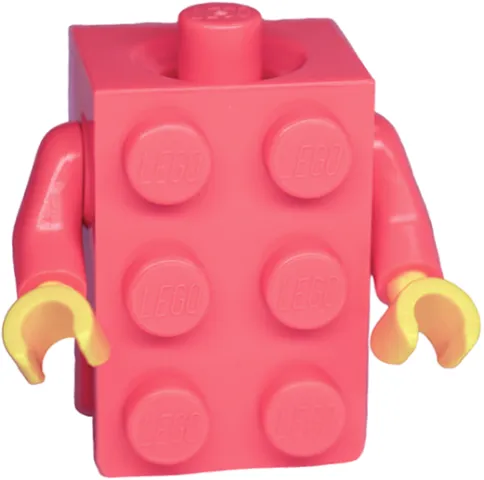 Torso, 2 x 3 Brick Costume / Coral Arms / Yellow Hands (BAM)