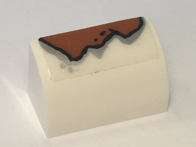 Slope, Curved 1 x 2 with Bottom Stud Holder with Rust Pattern (Sticker) - Set 10274