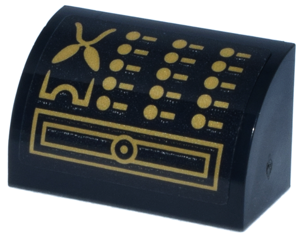 Slope, Curved 1 x 2 with Bottom Stud Holder with Cash Register, Gold Spoons, Buttons and Rectangle Drawer Pattern (Sticker) - Set 76457