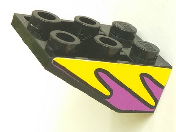 Slope, Inverted 33 3 x 2 with Flat Bottom Pin without Connections between Studs with Purple and Yellow Flames Pattern on Both Sides (Stickers) - Set 8269
