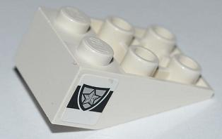 Slope, Inverted 33 3 x 2 with Flat Bottom Pin and Connections between Studs with Police Silver Star Badge Pattern on Both Sides (Stickers) - Set 8186