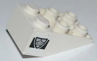 Slope, Inverted 33 3 x 2 with Flat Bottom Pin and Connections between Studs with Police Silver Star Badge Pattern on Both Sides (Stickers) - Set 8186