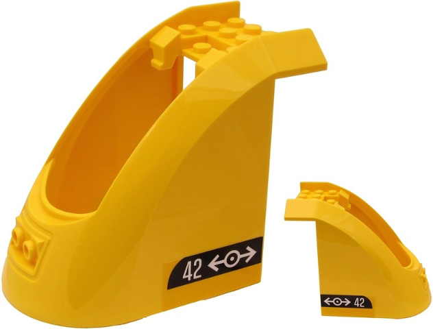 Train Front 6 x 10 x 7 with White '42' and Train Logo on Black Stripe Pattern on Both Sides (Stickers) - Set 60271