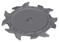 Technic Circular Saw Blade 9 x 9 with Frictionless Axle Hole and Teeth in Alternating Directions