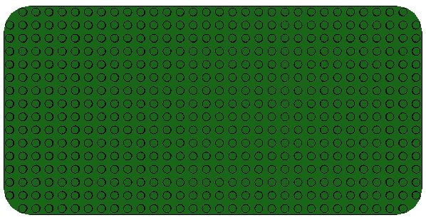 Baseplate 16 x 32 with Rounded Corners
