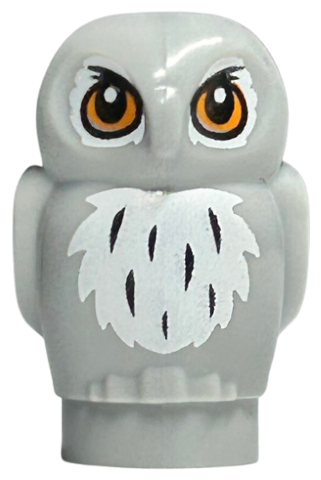 Owl, Small with Orange Eyes and White and Black Feathers Pattern