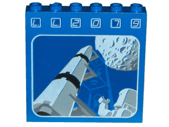 Brick 1 x 6 x 5 with LL2079 Rocket and Moon Pattern