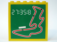 Brick 1 x 6 x 5 with Race Track and Time Pattern (Sticker) - Set 6337