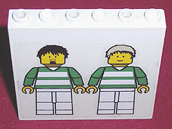 Brick 1 x 6 x 5 with Two Soccer Players Pattern (Sticker) - Sets 3414 / 3419