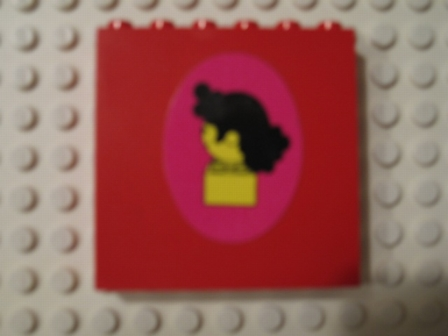 Brick 1 x 6 x 5 with Homemaker Figure / Maxifigure Head Coiffure, Facing Left Pattern (Sticker) - Set 230-1