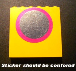 Brick 1 x 6 x 5 with Mirror with Dark Pink Frame Pattern (Sticker) - Set 232