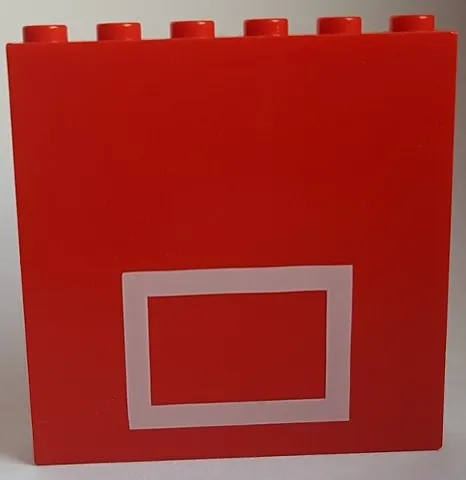 Brick 1 x 6 x 5 with Basketball Backboard with White Rectangle Pattern