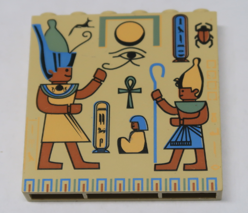 Brick 1 x 6 x 5 with Hieroglyphs, Osiris and Farao Pattern