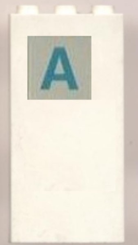 Brick 1 x 3 x 5 with Blue 'A' Pattern (Sticker) - Set 231-1