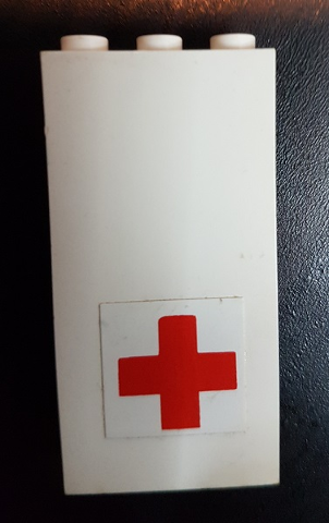 Brick 1 x 3 x 5 with Red Cross Pattern (Sticker) - Set 231-1