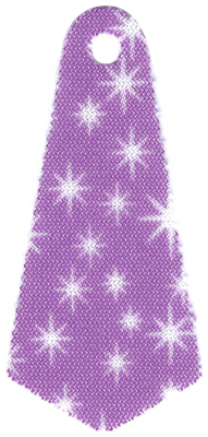 Mini Doll, Cape Cloth, Friends, Long Narrow with Small Top Hole with Stars on Medium Lavender Background Pattern