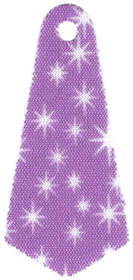 Mini Doll, Cape Cloth, Friends, Long Narrow with Small Top Hole with Stars on Medium Lavender Background Pattern