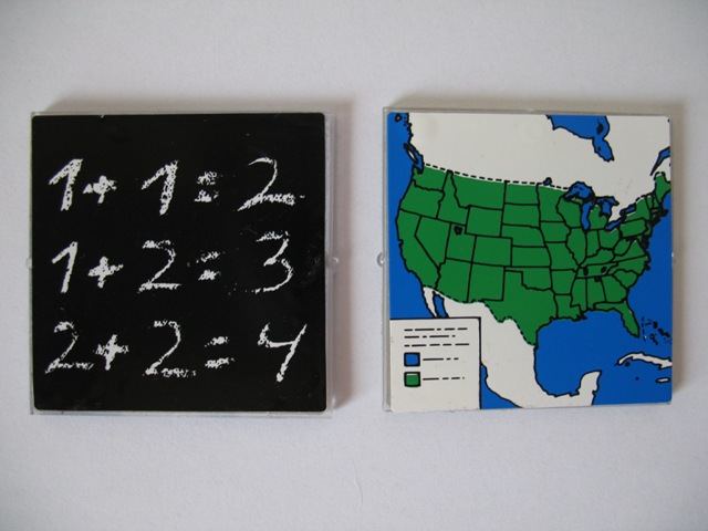 Glass for Window 1 x 6 x 5 with Blackboard / US Map Pattern (Stickers) - Set 5235-2