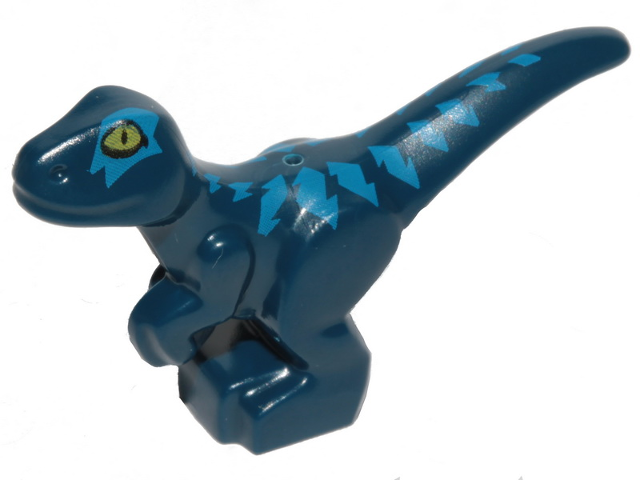 Dinosaur Baby Standing with Blue Markings and Yellow Eyes Pattern