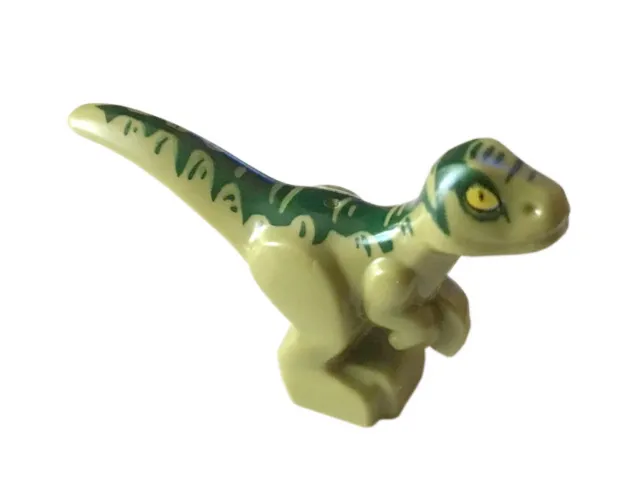 Dinosaur Baby Standing with Dark Green Markings and Yellow Eyes Pattern (Jurassic World Charlie)