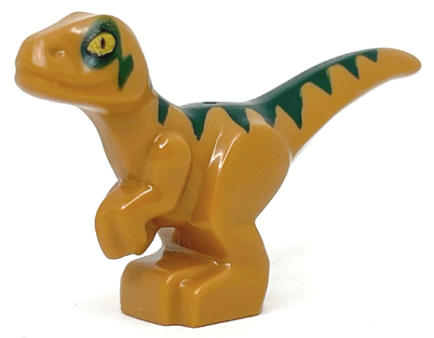 Dinosaur Baby Standing with Dark Green Markings and Yellow Eyes Pattern (Jurassic World Echo)