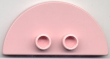 Duplo Tile, Modified 2 x 4 x 1/3 (Thin) Half Circle with 2 Studs