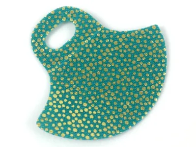 Mini Doll, Skirt Cloth, Friends, Short and Flared with Large Hole with Gold Dots Pattern