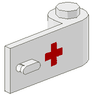 Door 1 x 3 x 1 Right with Red Cross Pattern