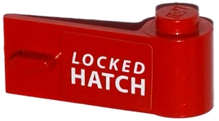 Door 1 x 3 x 1 Right with White 'LOCKED HATCH' Pattern (Sticker) - Set 76015