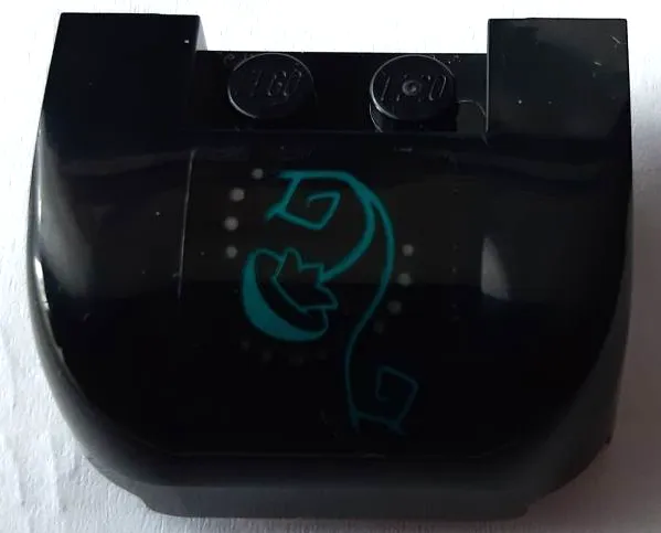 Vehicle, Mudguard 3 x 4 x 1 2/3 Curved Fenders with Dark Bluish Gray Dots, Dark Turquoise Scrollwork and Flower Pattern (Sticker) - Set 41195