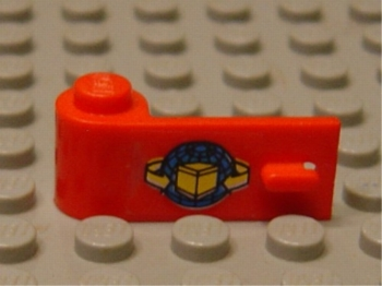 Door 1 x 3 x 1 Left with Box and Arrows and Globe Pattern (Sticker) - Sets 6542 / 4555