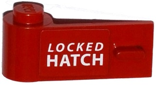 Door 1 x 3 x 1 Left with White 'LOCKED HATCH' Pattern (Sticker) - Set 76015