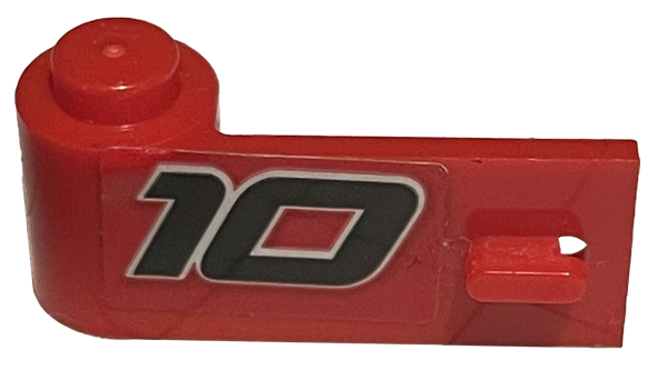 Door 1 x 3 x 1 Left with Black Number 10 with Silver Outline Pattern (Sticker) - Set 75882