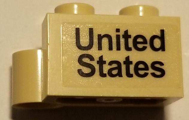 Hinge Brick 1 x 4 Swivel Base with 'United States' Pattern (Sticker)- Set 10029