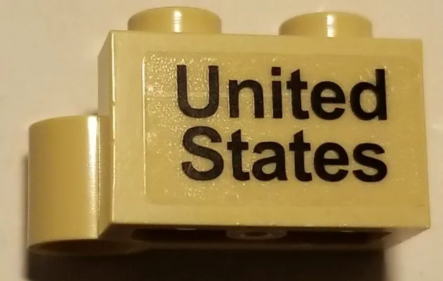 Hinge Brick 1 x 4 Swivel Base with 'United States' Pattern (Sticker)- Set 10029