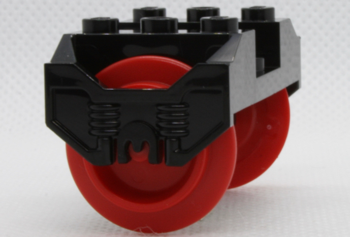 Train Wheel RC, Holder with Pin Slots with 2 Red Train Wheel RC Train with Pins (38339 / 38340)